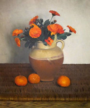 Репродукция картины "marigolds and tangerines" художника "валлотон феликс"
