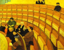 Репродукция картины "the third gallery at the theatre" художника "валлотон феликс"