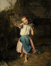 Копия картины "the violet girl" художника "вальдмюллер фердинанд георг"