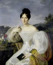 Копия картины "a lady in a white dress and shawl before a viennese landscape" художника "вальдмюллер фердинанд георг"