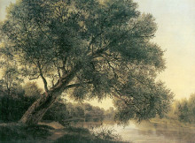 Репродукция картины "tree by the brook" художника "вальдмюллер фердинанд георг"
