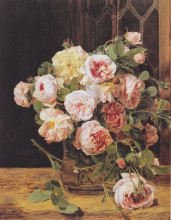 Копия картины "bouquet of roses at the window" художника "вальдмюллер фердинанд георг"