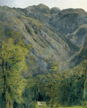 Репродукция картины "the sch&#246;nberg seen from hoisernradalpe" художника "вальдмюллер фердинанд георг"