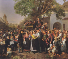 Картина "lower-austrian peasant wedding" художника "вальдмюллер фердинанд георг"