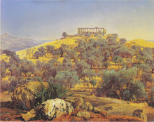 Картина "ruins of the temple of juno at girgenti lancinia" художника "вальдмюллер фердинанд георг"