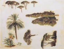 Копия картины "tree studies from rome" художника "вальдмюллер фердинанд георг"