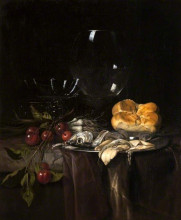 Копия картины "still life. herring, cherries and glassware" художника "ван алст виллем"