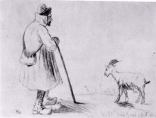 Репродукция картины "the goat herd" художника "ван гог винсент"