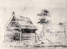 Копия картины "barn and farmhouse" художника "ван гог винсент"