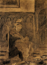 Копия картины "old woman asleep after rops" художника "ван гог винсент"