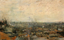 Репродукция картины "view of paris from montmartre" художника "ван гог винсент"