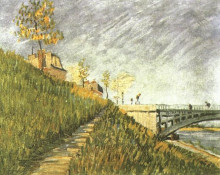 Копия картины "banks of the seine near pont de clichy" художника "ван гог винсент"