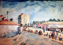 Репродукция картины "gate in the paris ramparts" художника "ван гог винсент"