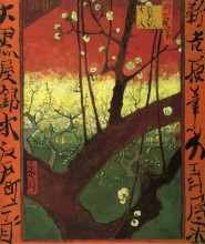 Репродукция картины "japonaiserie (after hiroshige)" художника "ван гог винсент"