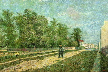 Копия картины "man with spade in a suburb of paris" художника "ван гог винсент"