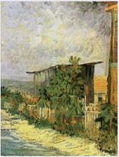 Репродукция картины "montmartre path with sunflowers" художника "ван гог винсент"