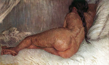 Репродукция картины "nude woman reclining, seen from the back" художника "ван гог винсент"