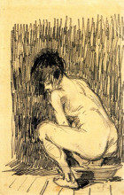 Картина "nude woman squatting over a basin" художника "ван гог винсент"