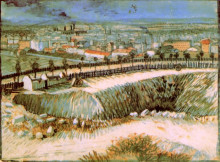 Репродукция картины "outskirts of paris near montmartre" художника "ван гог винсент"