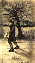 Репродукция картины "route" художника "ван гог винсент"