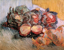 Репродукция картины "still life with red cabbages and onions" художника "ван гог винсент"