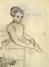 Репродукция картины "study for woman sitting by a cradle" художника "ван гог винсент"