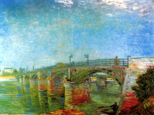 Репродукция картины "the seine bridge at asnieres" художника "ван гог винсент"