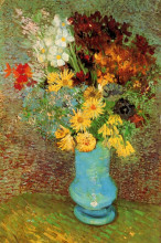 Копия картины "vase with daisies and anemones" художника "ван гог винсент"