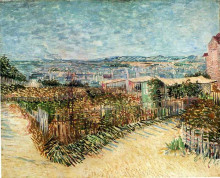 Копия картины "vegetable gardens in montmartre" художника "ван гог винсент"