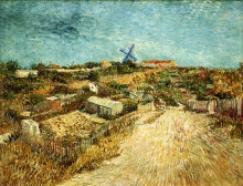 Картина "vegetable gardens in montmartre" художника "ван гог винсент"