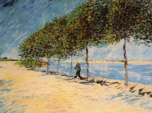 Копия картины "walk along the banks of the seine near asnieres" художника "ван гог винсент"