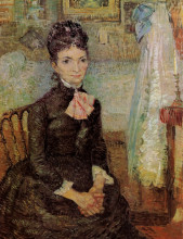 Копия картины "woman sitting by a cradle" художника "ван гог винсент"