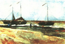 Картина "beach at scheveningen in calm weather" художника "ван гог винсент"