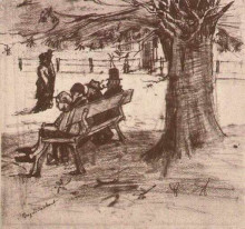 Копия картины "bench with four persons" художника "ван гог винсент"