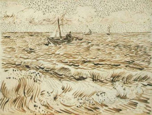Картина "a fishing boat at sea" художника "ван гог винсент"