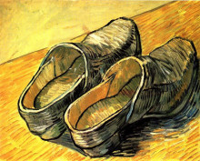 Картина "a pair of leather clogs" художника "ван гог винсент"