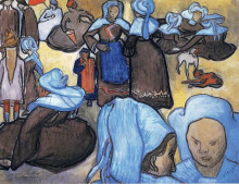 Копия картины "breton women" художника "ван гог винсент"