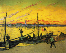 Копия картины "coal barges" художника "ван гог винсент"
