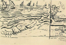 Репродукция картины "fishing boats at sea" художника "ван гог винсент"