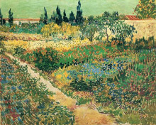 Репродукция картины "garden with flowers" художника "ван гог винсент"