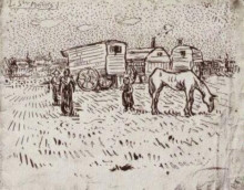 Копия картины "gypsies at saintes-maries" художника "ван гог винсент"