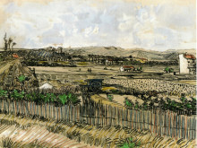 Картина "harvest in provence, at the left montmajour" художника "ван гог винсент"