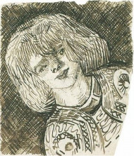 Репродукция картины "head of a girl" художника "ван гог винсент"