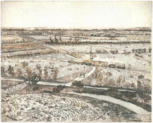 Копия картины "landscape near montmajour with train" художника "ван гог винсент"