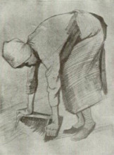 Копия картины "bending woman" художника "ван гог винсент"