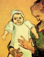 Репродукция картины "mother roulin with her baby" художника "ван гог винсент"