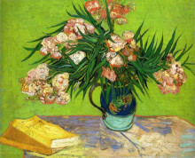 Репродукция картины "oleanders and books" художника "ван гог винсент"
