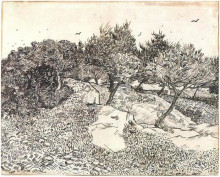 Репродукция картины "olive trees" художника "ван гог винсент"