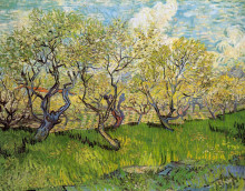Репродукция картины "orchard in blossom" художника "ван гог винсент"