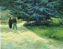 Картина "public garden with couple and blue fir tree (the poet s garden iii)" художника "ван гог винсент"